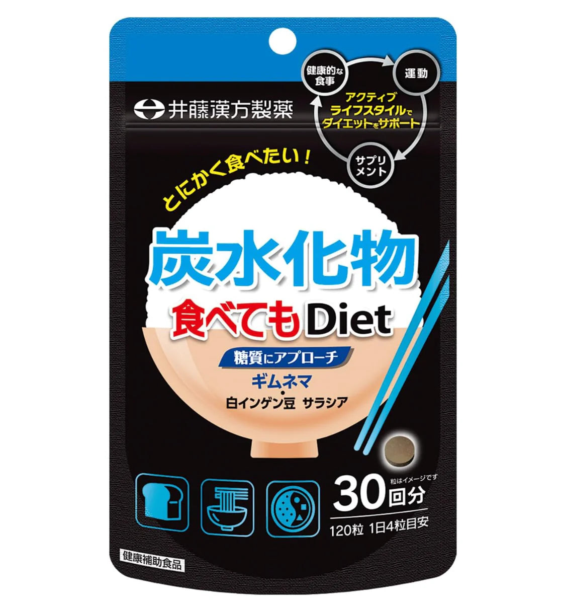 ITOH 井藤漢方 Tabedemo Diet 愛吃碳水化合物也能瘦 減脂瘦身錠 30日份 120錠