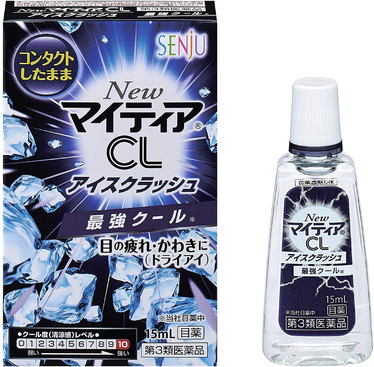 Senju Pharmaceutical New my tear CL eye drops dark blue 15ml bottle cooling feeling 10